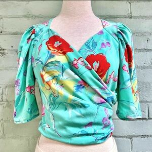 Floral Puff Sleeve Blouse by Emanuel Ungaro